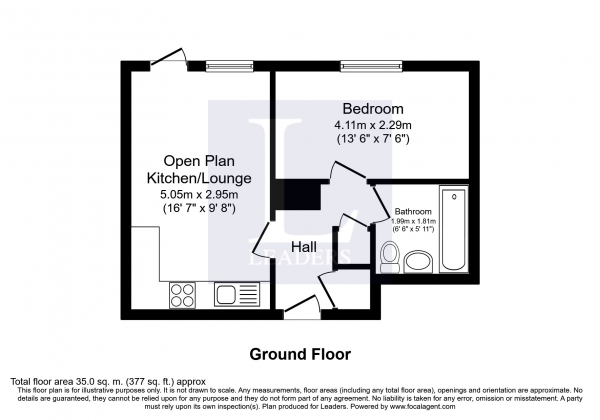 Floor Plan Image for 1 Bedroom Flat to Rent in Winkfield Court, Boltro Road, Haywards Heath