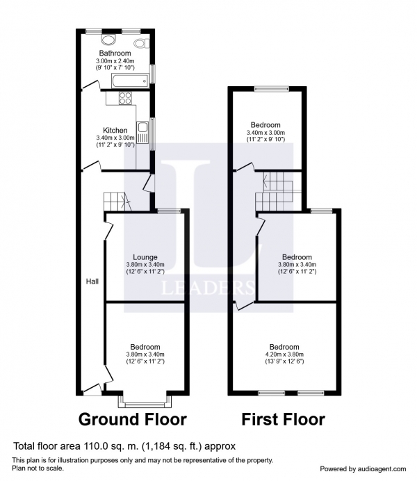 Floor Plan Image for 4 Bedroom Property to Rent in Playfair Road, Southsea