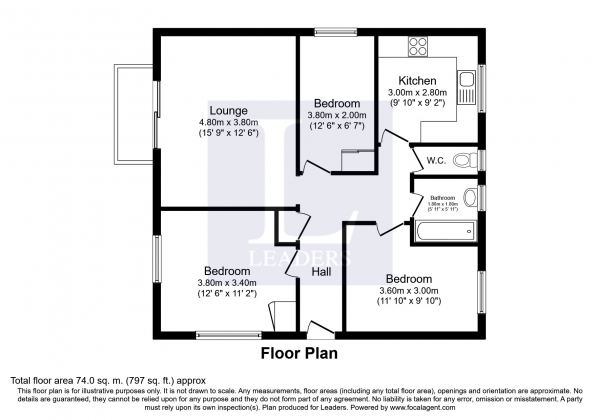 Floor Plan Image for 3 Bedroom Flat to Rent in Copper Street, Southsea