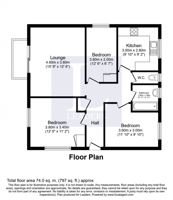 Floor Plan Image for 3 Bedroom Flat to Rent in Copper Street, Southsea