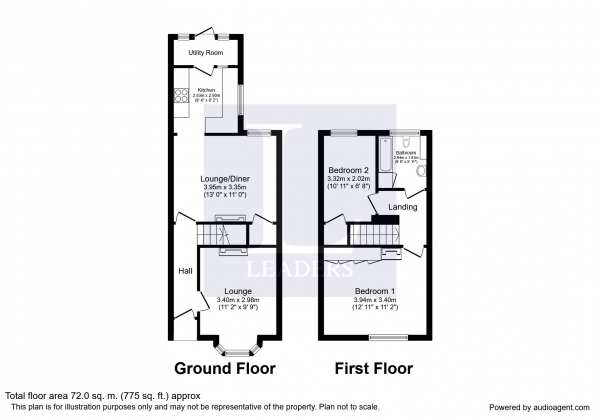 Floor Plan Image for 2 Bedroom Terraced House to Rent in Hollam Road, Portsmouth