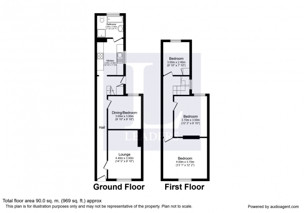 Floor Plan Image for 3 Bedroom Property to Rent in Napier Road, Southsea