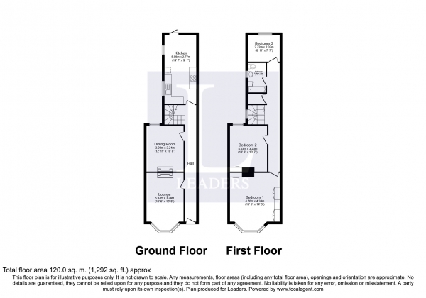 Floor Plan Image for 3 Bedroom Terraced House to Rent in Margate Road, Southsea