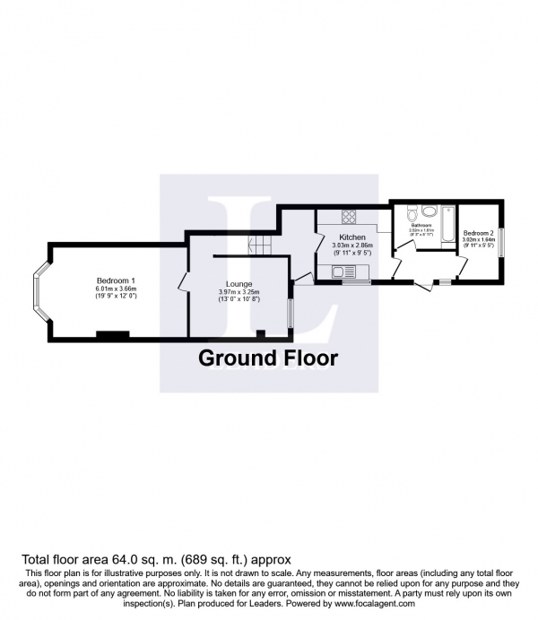 Floor Plan Image for 2 Bedroom Flat to Rent in Victoria Road South, Southsea