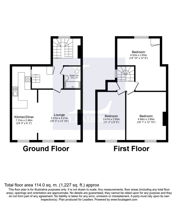 Floor Plan Image for 3 Bedroom Flat to Rent in Dylan Court, West Street, Fareham