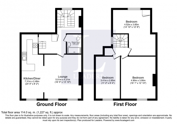 Floor Plan Image for 3 Bedroom Flat to Rent in Dylan Court, West Street, Fareham