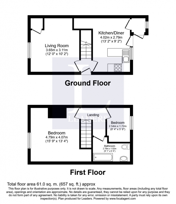 Floor Plan Image for 1 Bedroom Cottage to Rent in West Street, Titchfield