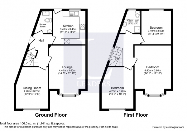 Floor Plan Image for 3 Bedroom Semi-Detached House to Rent in Bath Lane, Fareham