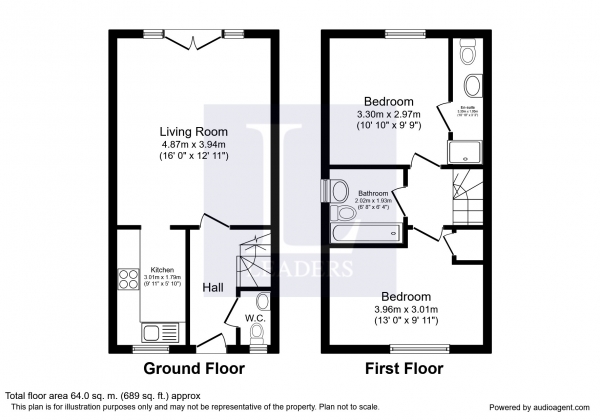 Floor Plan Image for 2 Bedroom End of Terrace House to Rent in Church Paddock Court, Wallington