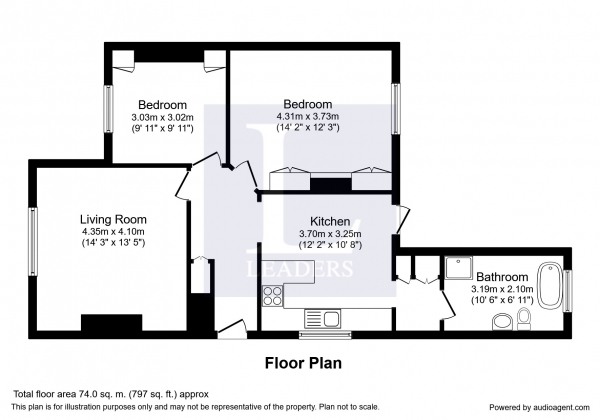Floor Plan Image for 2 Bedroom Maisonette to Rent in London Road, Wallington