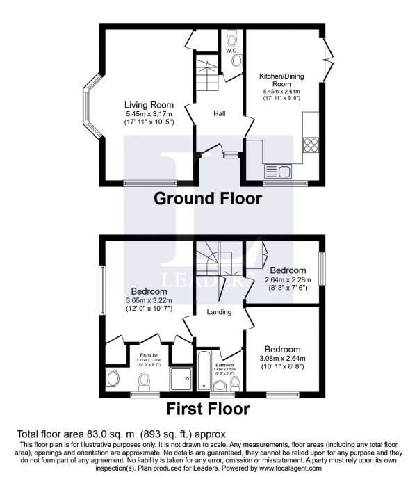 Floor Plan Image for 3 Bedroom Detached House to Rent in Sandpiper Road, Cheam, Sutton