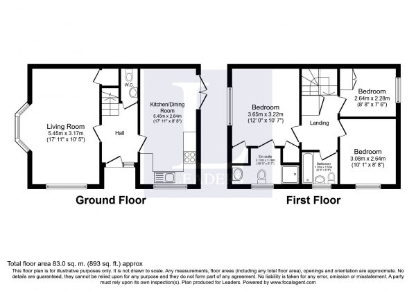 Floor Plan Image for 3 Bedroom Detached House to Rent in Sandpiper Road, Cheam, Sutton