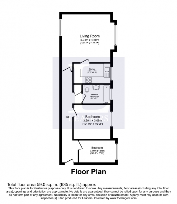 Floor Plan Image for 2 Bedroom Flat to Rent in Blenheim Court, Wellesley Road, Sutton