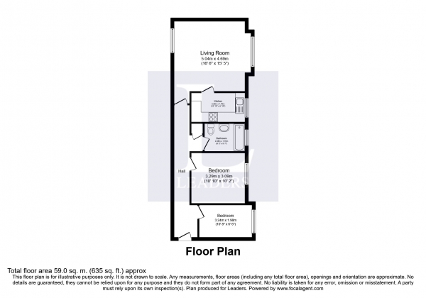 Floor Plan Image for 2 Bedroom Flat to Rent in Blenheim Court, Wellesley Road, Sutton