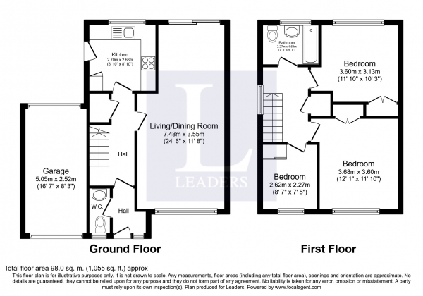 Floor Plan for 3 Bedroom Semi-Detached House to Rent in Cherry Close, Banstead, SM7, 1LF - £392 pw | £1700 pcm