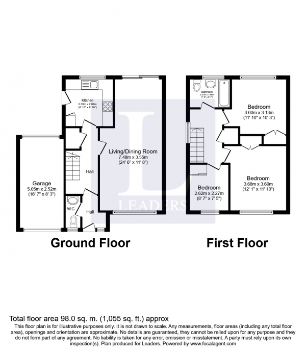 Floor Plan Image for 3 Bedroom Semi-Detached House to Rent in Cherry Close, Banstead