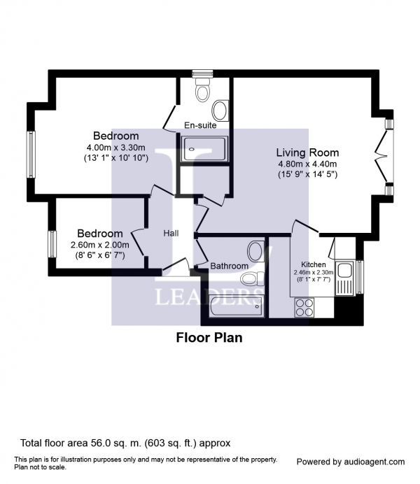 Floor Plan Image for 2 Bedroom Apartment to Rent in St James Road, Sutton