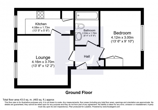 Floor Plan Image for 1 Bedroom Flat to Rent in Woodpecker Mount, Forestdale