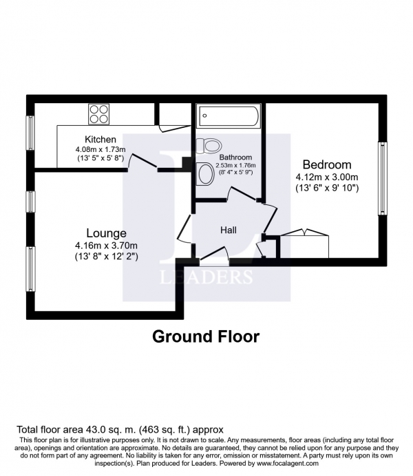 Floor Plan Image for 1 Bedroom Flat to Rent in Woodpecker Mount, Forestdale