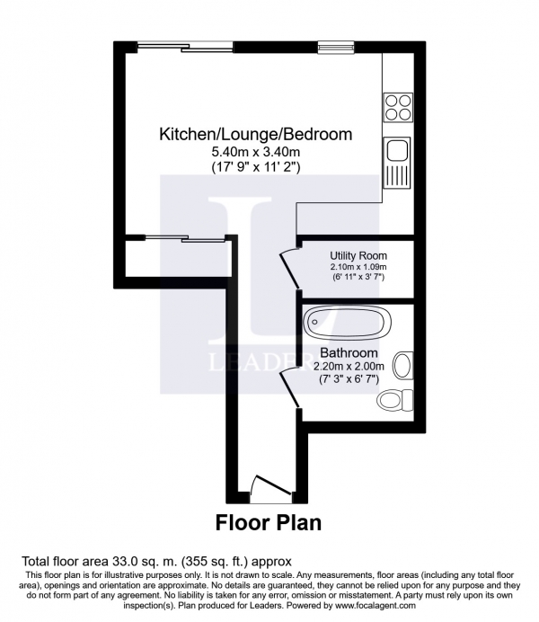 Floor Plan Image for Apartment to Rent in Pinnacle Apartments, Saffron Square Central, Croydon