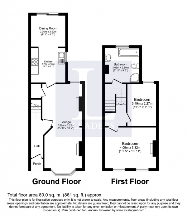 Floor Plan Image for 2 Bedroom Terraced House to Rent in Rymer Road, Croydon