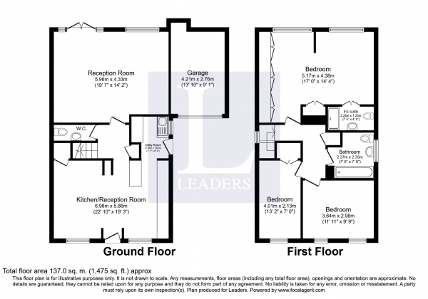 Floor Plan Image for 3 Bedroom Detached House to Rent in Digby Place, Park Hill, Croydon
