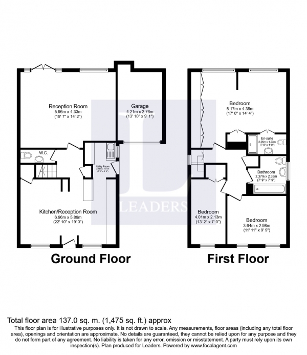 Floor Plan Image for 3 Bedroom Detached House to Rent in Digby Place, Park Hill, Croydon
