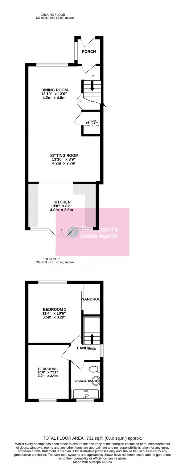 Floor Plan Image for 2 Bedroom Semi-Detached House for Sale in Pochard Drive, Broadheath