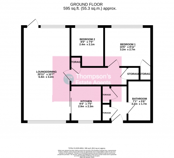 Floor Plan Image for 2 Bedroom Flat for Sale in Townfield Gardens, Altrincham