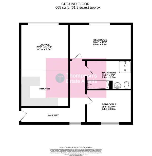 Floor Plan for 2 Bedroom Apartment for Sale in 246 Lawnhurst Avenue, Baguley, M23, 9SB - Offers in Excess of &pound175,000