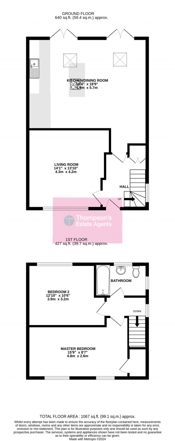 Floor Plan for 2 Bedroom Semi-Detached House for Sale in Bramble Walk, Manchester, M22, 1AY - Offers in Excess of &pound220,000