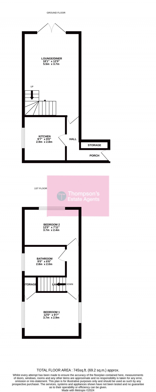 Floor Plan Image for 2 Bedroom Semi-Detached House for Sale in Teal Close, Broadheath