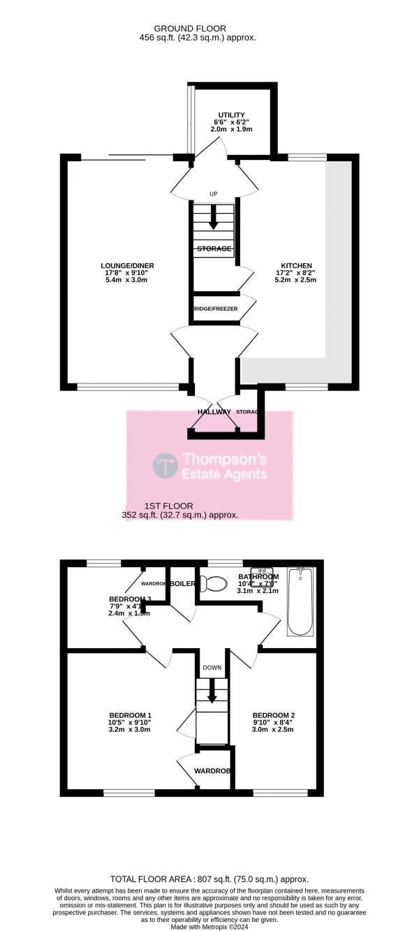 Floor Plan Image for 3 Bedroom Terraced House for Sale in Northumberland Road, Partington