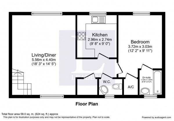 Floor Plan for 1 Bedroom Property to Rent in Brackenwood, The Cranery, Cranleigh, GU6, 8SY - £196 pw | £850 pcm