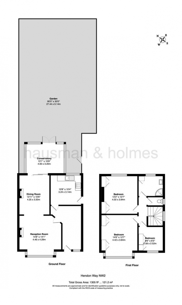 Floor Plan Image for 3 Bedroom Property for Sale in Hendon Way, NW2