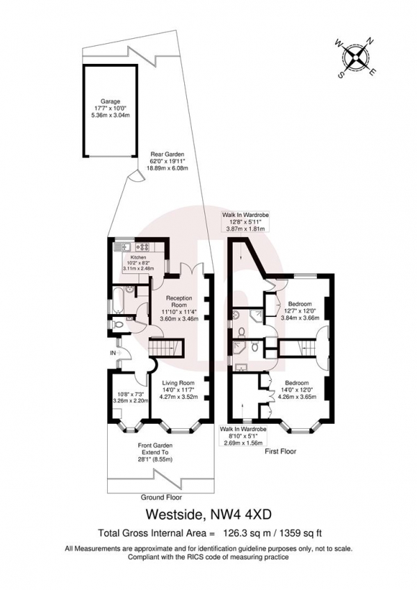 Floor Plan Image for 3 Bedroom Property for Sale in Westside, NW4