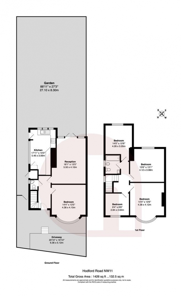 Floor Plan Image for 4 Bedroom Property for Sale in Hodford Road, London