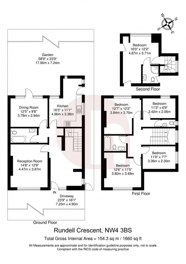 Floor Plan for 5 Bedroom Property for Sale in Rundell Crescent, London, NW4, 3BS - Guide Price &pound1,100,000