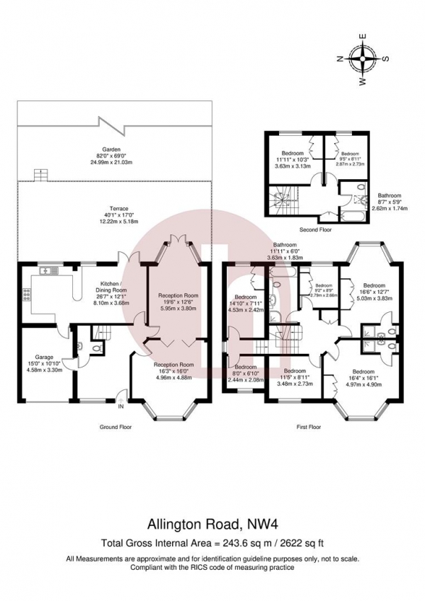 Floor Plan Image for 8 Bedroom Detached House for Sale in Allington Road, London