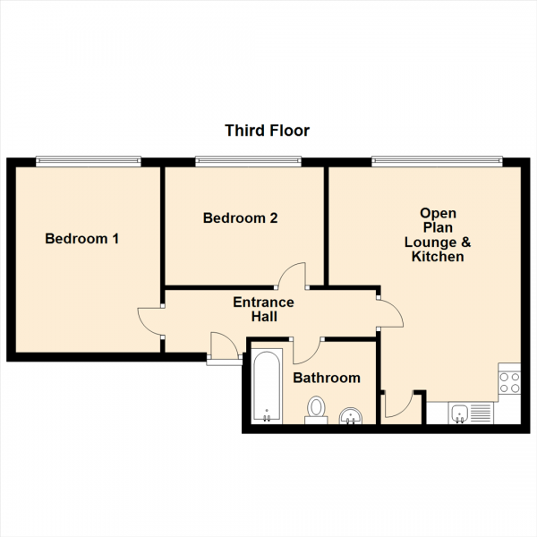 Floor Plan Image for 2 Bedroom Apartment for Sale in Stephenson House, North Shields NE30