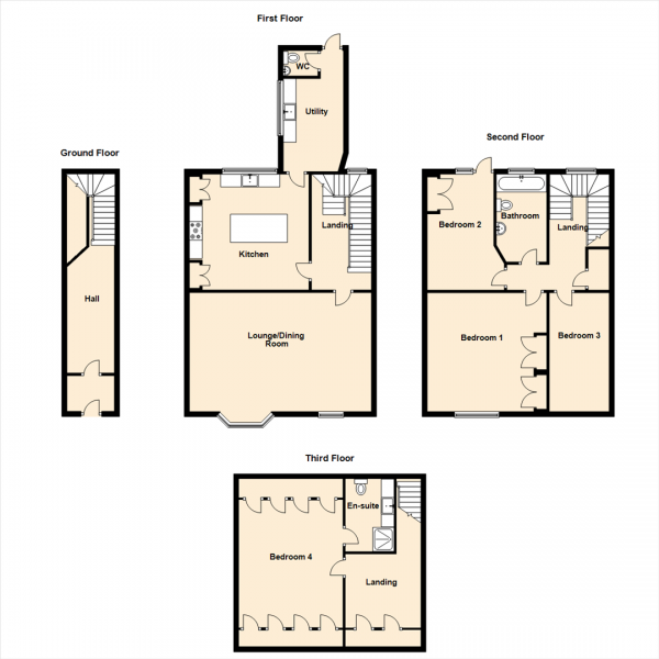 Floor Plan Image for 4 Bedroom Maisonette for Sale in Northumberland Terrace, Tynemouth