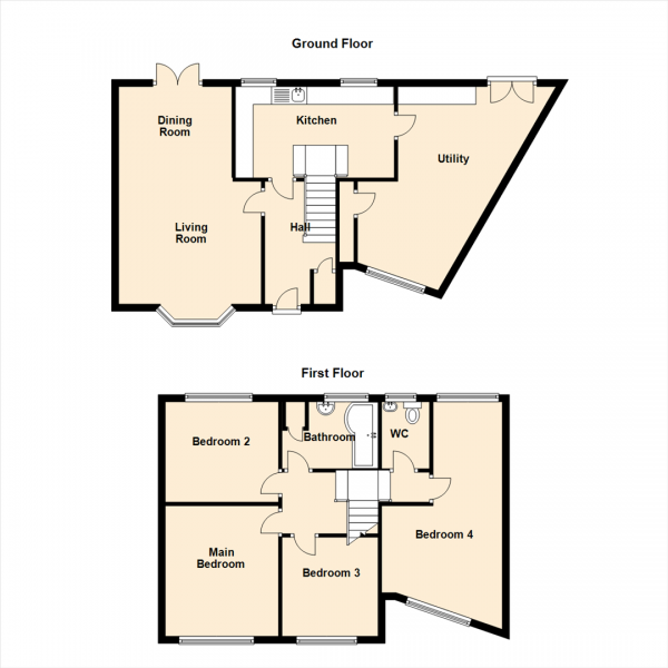 Floor Plan Image for 4 Bedroom Semi-Detached House for Sale in Torver Way, Marden, North Shields