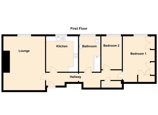 Floor Plan Image for 2 Bedroom Apartment for Sale in Field House, Stephenson Street, North Shields