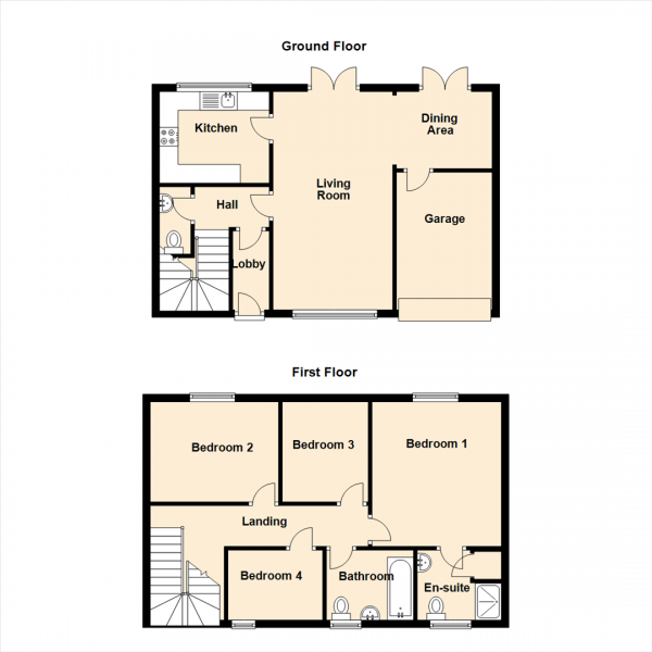 Floor Plan Image for 4 Bedroom Property for Sale in Dukes Meadow, Backworth, Newcastle Upon Tyne