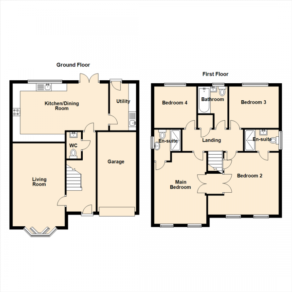 Floor Plan Image for 4 Bedroom Detached House for Sale in Edmund Road, Holystone, Newcastle Upon Tyne