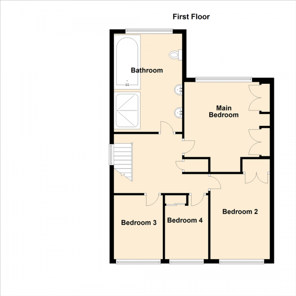 Floor Plan Image for 4 Bedroom Link Detached House for Sale in Benbrake Avenue, Preston Grange, North Shields