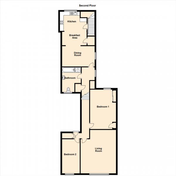 Floor Plan Image for 2 Bedroom Apartment for Sale in Percy Gardens, Tynemouth