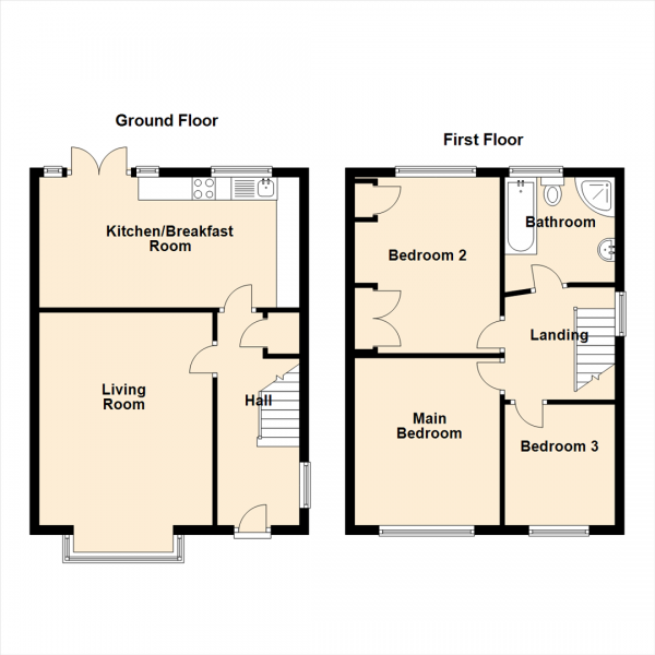 Floor Plan Image for 3 Bedroom Semi-Detached House for Sale in Delaval Avenue, North Shields