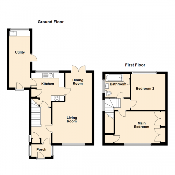 Floor Plan Image for 2 Bedroom Semi-Detached House for Sale in Edington Road, Marden