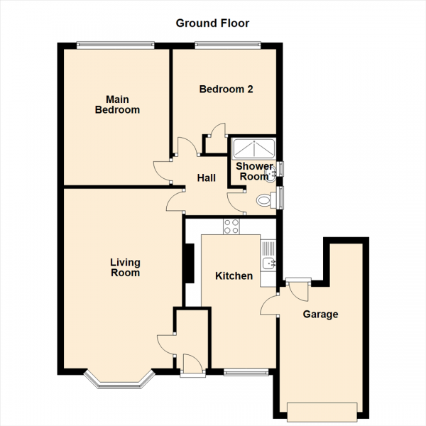 Floor Plan Image for 2 Bedroom Semi-Detached Bungalow for Sale in Fern Avenue, North Shields